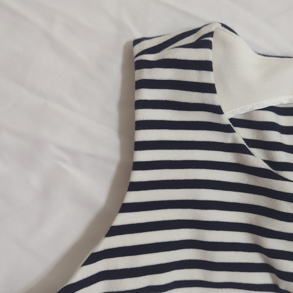 Madewell Striped Fit & Flare Verse Midi Dress, Color Black/White Size M - Picture 5 of 16